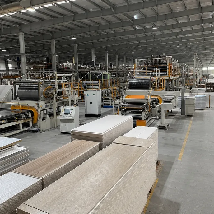 Changzhou SPC factory — 15,000 sqm facility with 5 calender lines