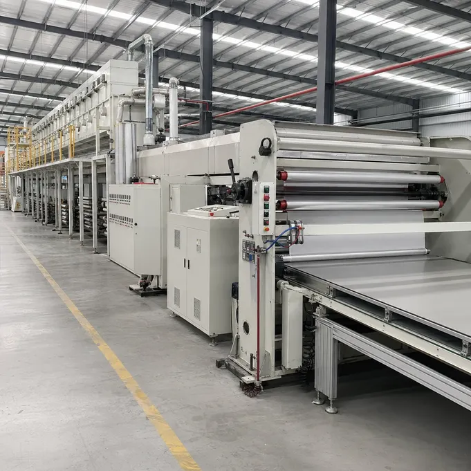Automated calender production line at Elefloor SPC flooring factory