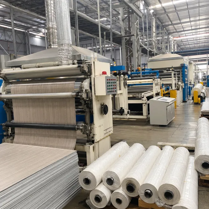 Elefloor LVT production facility — calender lines in operation