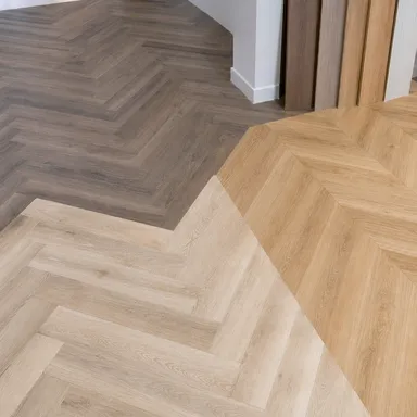 Geometric LVT flooring — herringbone and chevron pattern flooring for design-led projects