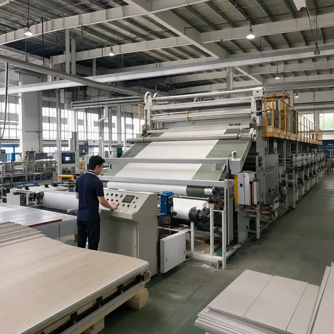 Elefloor LVT flooring production — calender lines at Changzhou manufacturing facility