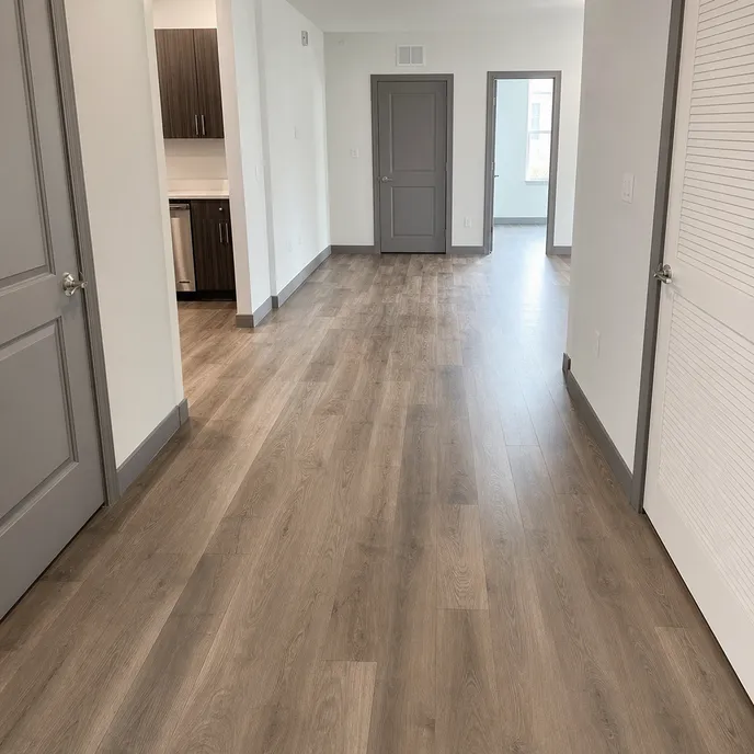 Wood-look LVT in multi-family rental housing development
