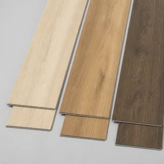 Oak LVT flooring showing light blonde, mid-tone honey, and dark smoked colorways