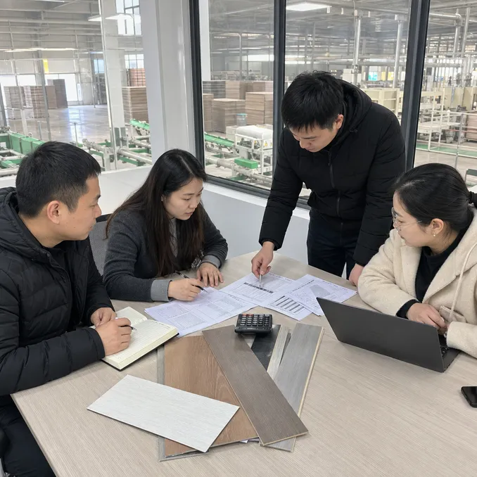 Elefloor sales engineering team preparing a detailed SPC flooring quotation