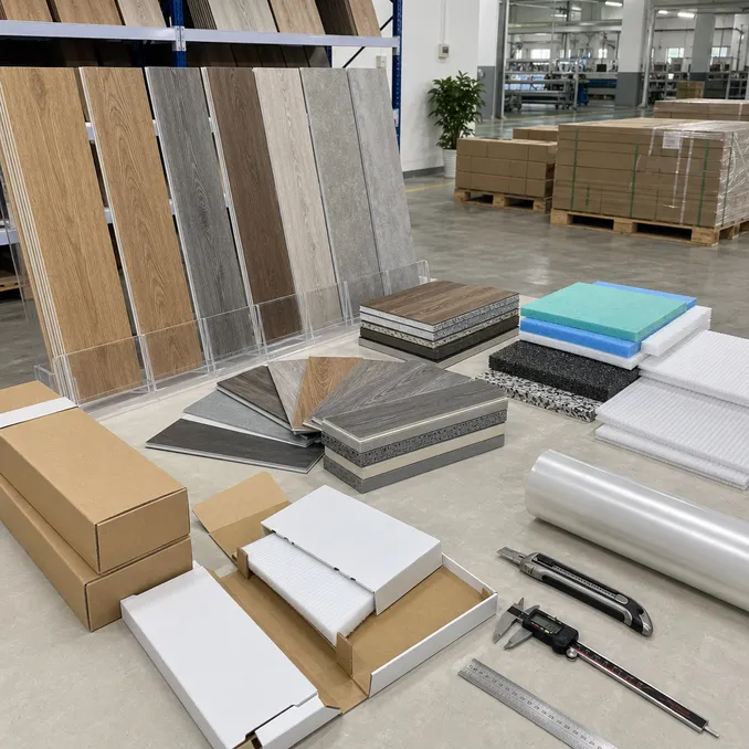 Gym SPC flooring customization options including décor films, wear layer configurations, and OEM packaging for B2B distributors