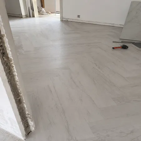 8mm thick SPC flooring installed over an imperfect renovation subfloor