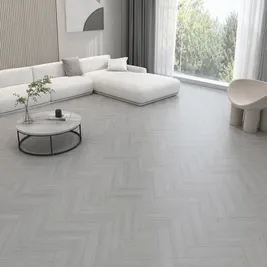 Grey contemporary décor herringbone SPC flooring