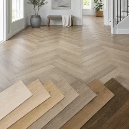 Oak décor herringbone SPC flooring