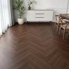 Walnut décor herringbone SPC flooring