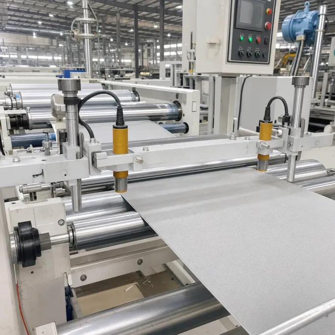 SPC calender production line with core thickness measurement gauges