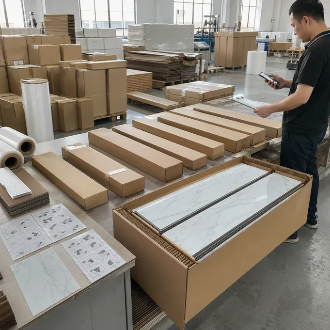 Marble SPC private-label packaging and carton configuration options