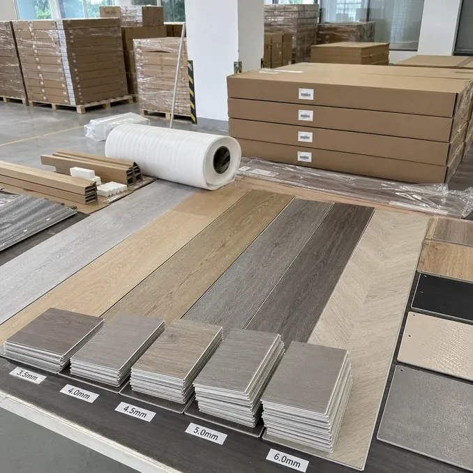 Waterproof SPC flooring OEM customization — décor films, core thickness, and wear layer options