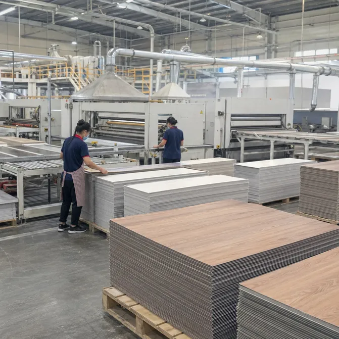 Elefloor waterproof SPC flooring production facility — factory-direct sourcing
