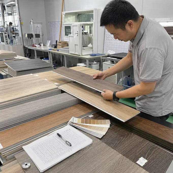 Color consistency quality control process for wood SPC flooring production