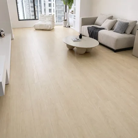 Maple veneer SPC flooring — fine uniform grain with clean light appearance