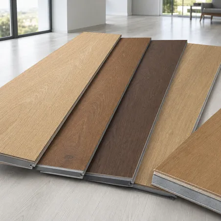 Hardwood SPC flooring — thick sawn-cut wood face 0.5–0.6mm, refinishable, premium waterproof hardwood SPC